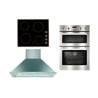 Double Oven ZDF290X- Ceramic Hob CM600Blk and 60cm Chimney Hood ZHC605X