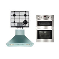 Double Oven ZDF290X- Gas Hob ZGF682X and 60cm Chimney Hood ZHC605X