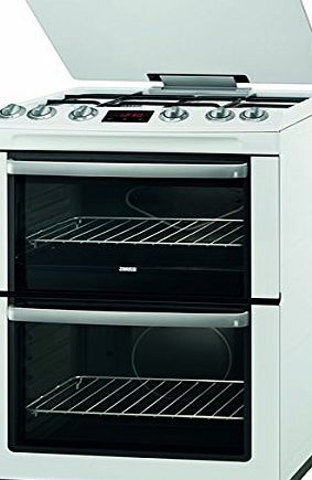 Zanussi ZCG664GWC 600mm Double Gas Cooker FSD Hob Lid White