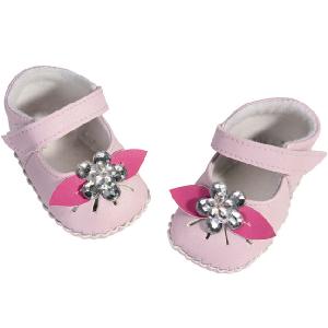 Zapf Creation BABY Born Shoes Pink with Silver Flower