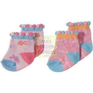 Zapf Creation BABY born Socks 2 Pairs Pink with Pattern