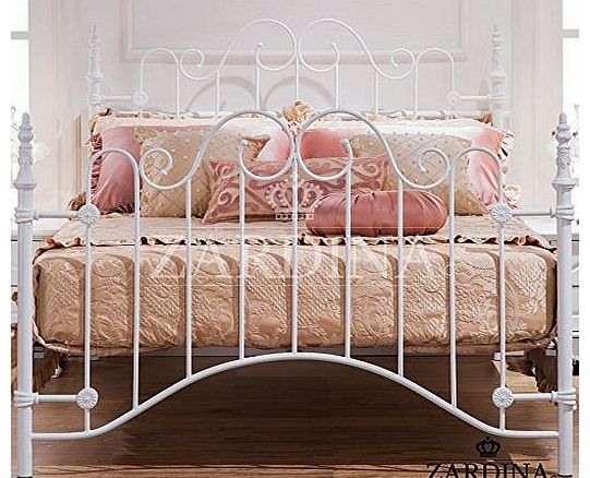 Elisa Iron Metal Bed - 4ft6 Double in White