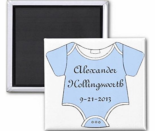 Zazzle Blue Baby Onsie-Announcement Magnets