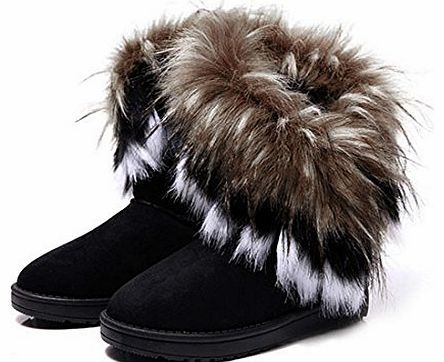 Zeagoo New Womens Lady Classic Short Ladies Flat Faux Suede Shearling Fur Winter Boots