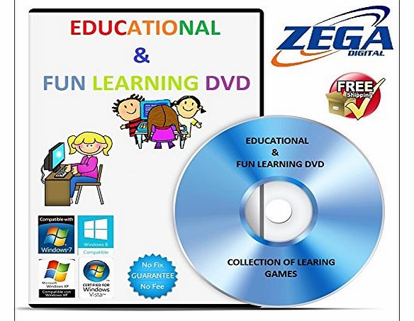 ZEGA Digital KIDS CHILDRENS LEARNING AND EDUCATIONAL MATHS DRAWING LETTERS TYPING DISC CD