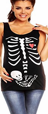 Zeta Ville Fashion Zeta Ville Womens Pregnancy Maternity Stretch Funny Skeleton Vest T-shirt Top 243_2