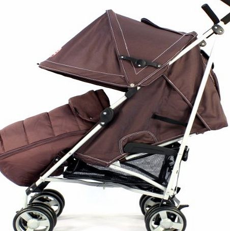 ZETA VOOOM - Hot Chocolate with Rain Cover   Deluxe 2in1 footmuff liner zip off padded Hot Chocolate