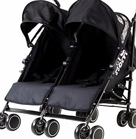 ZETA  Citi TWIN Stroller Buggy Pushchair - Black Double Stroller