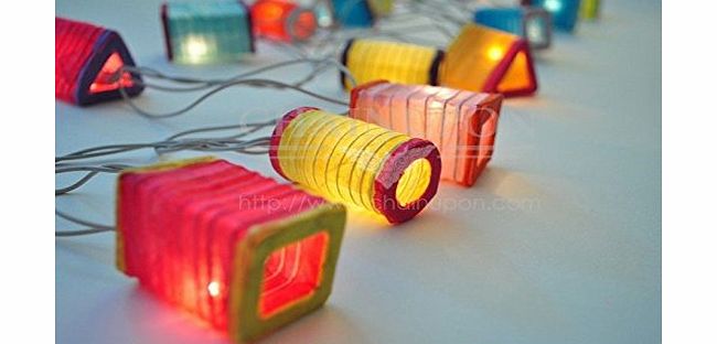 Zhambala Chinese Lantern Multi-Colour String Lights - Fair Trade - 20 x lights