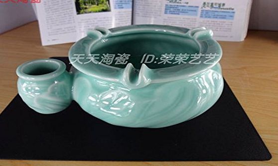 zhangchao Ceramic Ash Living Room Coffee Table, Decorative Ornaments, Office, Retro Ashtray,15Cm*8Cm