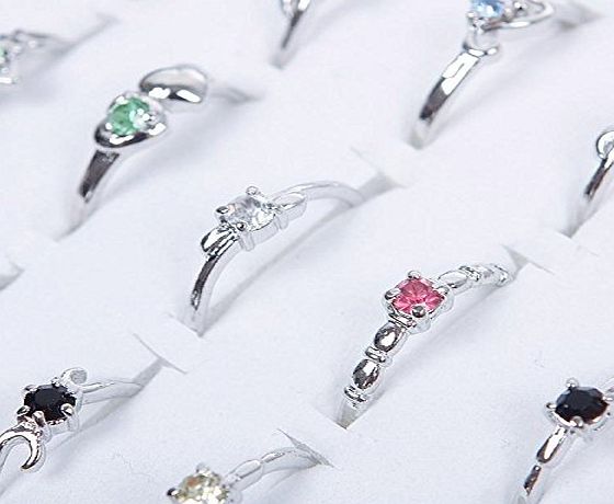 ZHUOTOP Hot Woman Wholesale Lots 30Pcs Rings Set Beautiful Colorful Eye-Catching Without Case