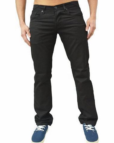 Zico Designer Mens Jeans Skinny Fit 32 Waist 30 Leg (32S) Black Trouser Pants