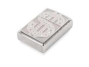 American $$$ Sign Stone-Set Fliptop Lighter 012601