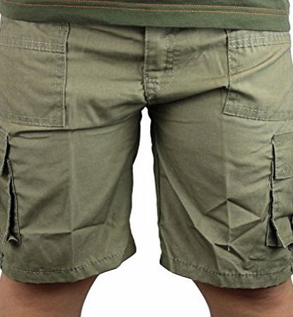 ZipZappa Boys Kids Multi Pocketed Plain Combo Cargo Shorts (6 Years, Khaki)