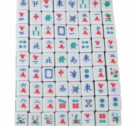 Mini 144 Mahjong Tile Set Travel Board Game Chinese Traditional Mahjong Games, Portable Size and Light-weight