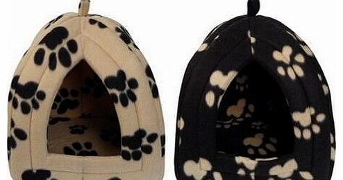 zizi New Dog Cat Warm Fleece Winter Bed Igloo House Soft Luxury Basket For Pets Puppy Shopmonk (Black)