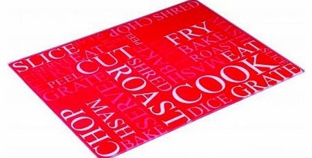 Zodiac Actions Red Glass Worktop Saver Protector Kitchen Chopping Cutting Board