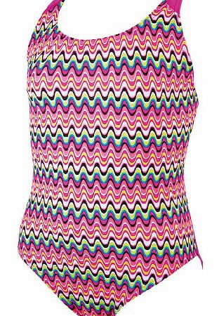 Zoggs Girls Retro Wave Flyback Swimsuit SS15