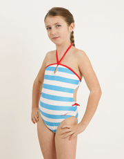 Girls Seaford Halterneck Swimsuit - Blue