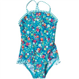 Zoggs Infant Girls Myola X-Back Swimsuit Blue