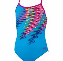 Zoggs Retro Wave Sprintback Junior Girls Swimsuit