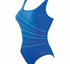 Zoggs Summer Bloom Piped Scoopback Ladies Swimsuit