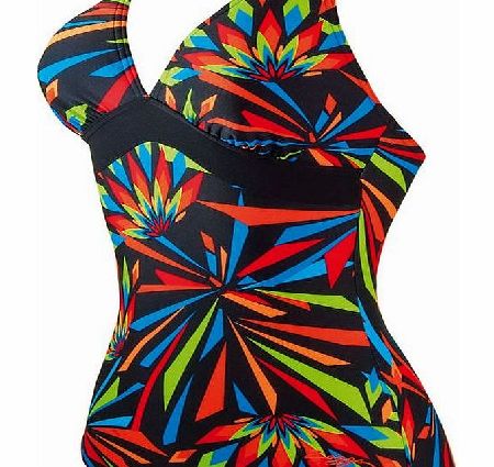Zoggs Womens Neon Tribal Plunge Swimsuit SS15