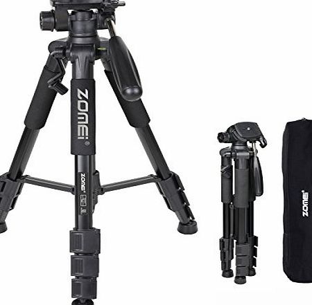 Zomei  Q111 Portable Professional Light Weight Traveler Tripod with Pan Head for Camera DSLR DV Canon Nikon Sony,Black