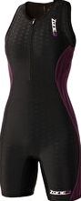 Zone 3, 1294[^]242382 Womens Aquaflo Trisuit - Black and Purple