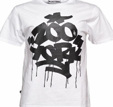 Mens Statue Graffiti Logo T-Shirt White
