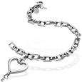 Stainless Steel Heart and Key Charm Bracelet