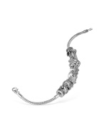 Sterling Silver Italian Charm Snake Bracelet