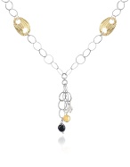 Zoppini Zo-Silver - Onyx and Sterling Silver Drop Necklace
