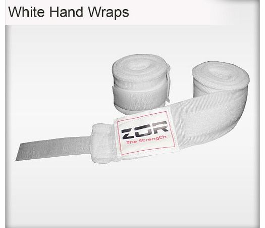 ZOR 2.5 Metre Boxing Hand Wraps Boxing Bandages Martial Art Wrist Fist Wraps (White)